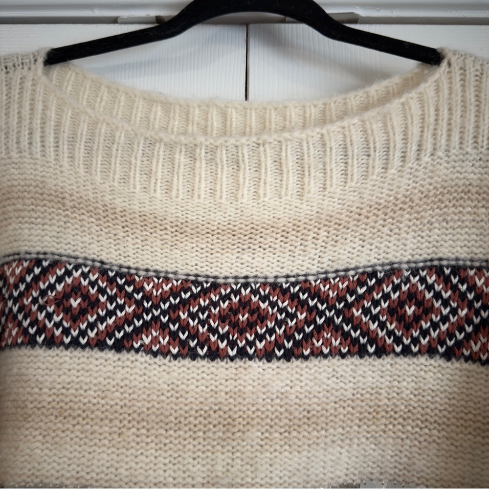Mes Demoiselles Ejaz Ecru Wool Blend Sweater Cream Boho Designer Women Size S - Picture 4 of 14